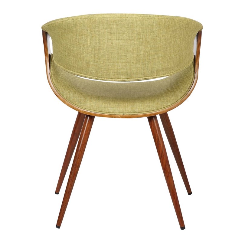 Armen Living Butterfly Modern Metal Dining Chair in Walnut and Green
