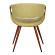 Armen Living Butterfly Modern Metal Dining Chair in Walnut and Green