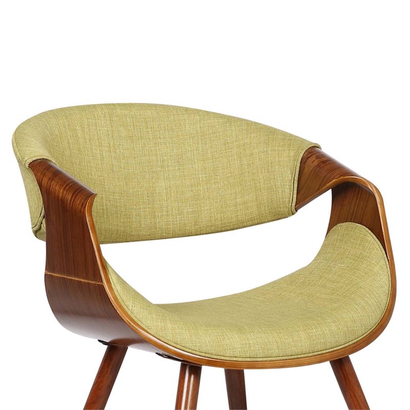 Armen Living Butterfly Modern Metal Dining Chair in Walnut and Green