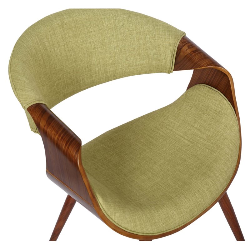 Armen Living Butterfly Modern Metal Dining Chair in Walnut and Green
