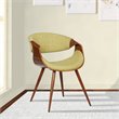 Armen Living Butterfly Modern Metal Dining Chair in Walnut and Green
