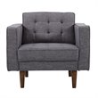 Armen Living Element Modern Linen Fabric & Wood Chair in Dark Gray/Walnut