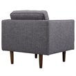 Armen Living Element Modern Linen Fabric & Wood Chair in Dark Gray/Walnut