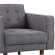 Armen Living Element Modern Linen Fabric & Wood Chair in Dark Gray/Walnut