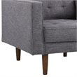 Armen Living Element Modern Linen Fabric & Wood Chair in Dark Gray/Walnut