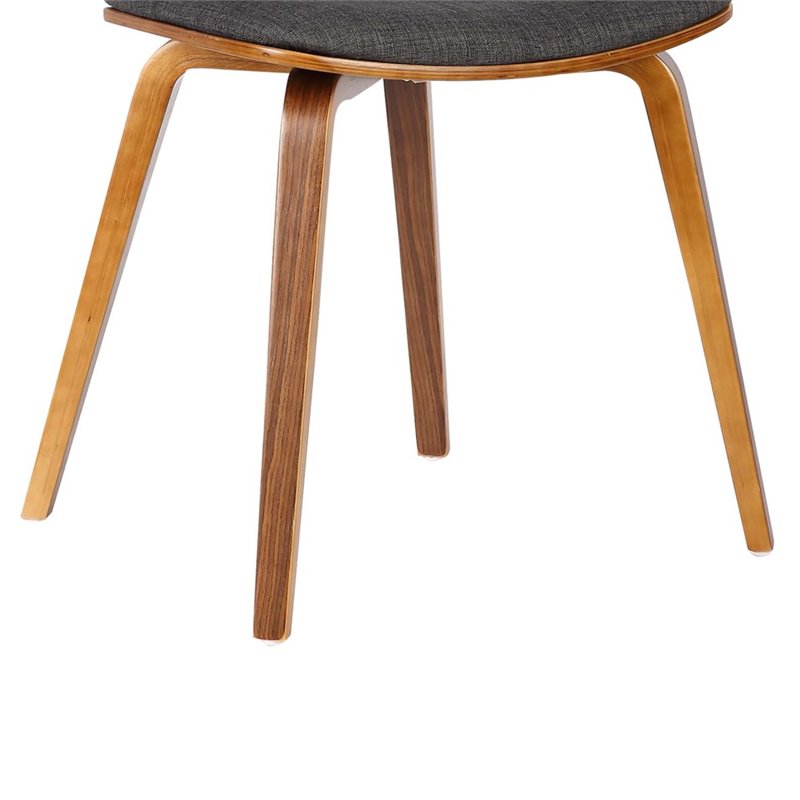 Armen Living Jaguar Modern Wood & Fabric Dining Chair in Walnut/Charcoal