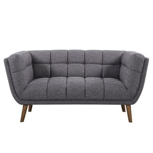 Armen Living Phantom Upholstered Modern Fabric Loveseat in Dark Gray