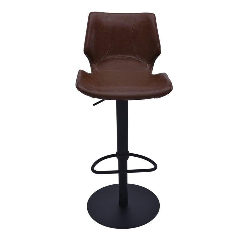 Armen Living Zuma Metal Adjustable Swivel Bar Stool in Vintage Coffee