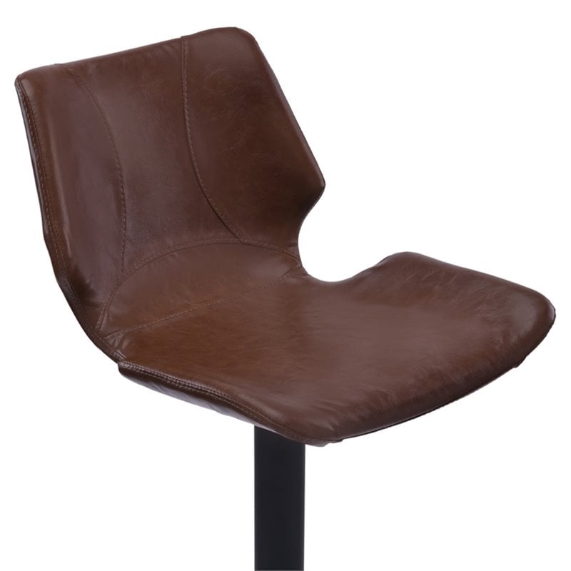Armen Living Zuma Metal Adjustable Swivel Bar Stool in Vintage Coffee