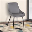 Armen Living Mia Modern Faux Leather Dining Chair in Black/Gray