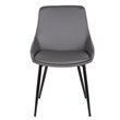 Armen Living Mia Modern Faux Leather Dining Chair in Black/Gray