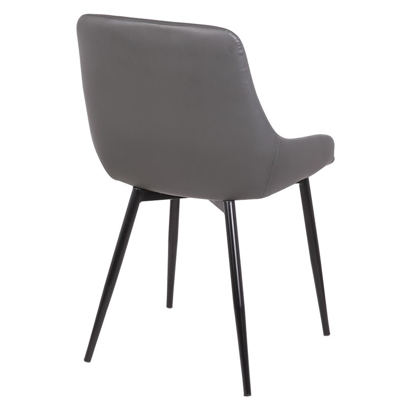 Armen Living Mia Modern Faux Leather Dining Chair in Black/Gray
