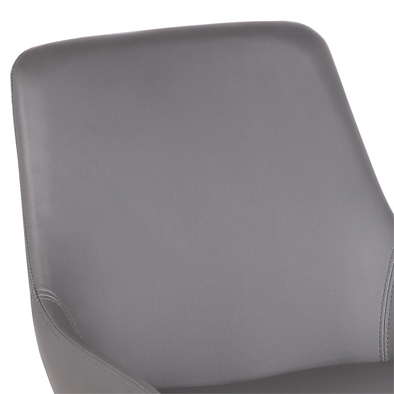 Armen Living Mia Modern Faux Leather Dining Chair in Black/Gray