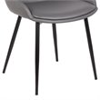 Armen Living Mia Modern Faux Leather Dining Chair in Black/Gray