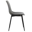 Armen Living Monte Modern Faux Leather Dining Side Chair in Black/Gray