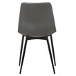 Armen Living Monte Modern Faux Leather Dining Side Chair in Black/Gray