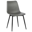 Armen Living Monte Modern Faux Leather Dining Side Chair in Black/Gray