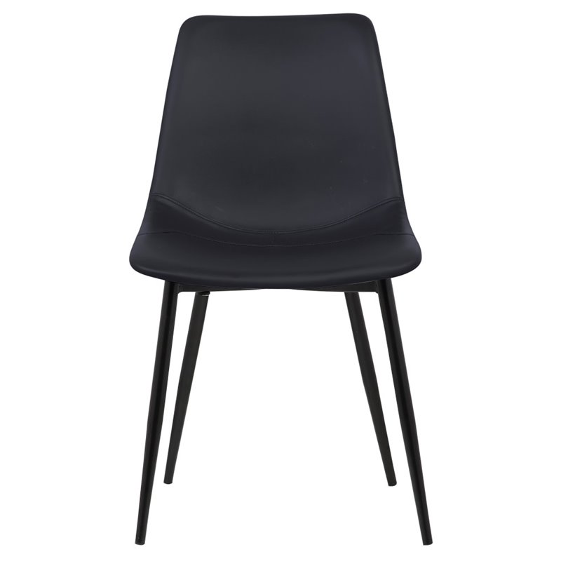 Armen Living Monte Modern Faux Leather Dining Side Chair in Black