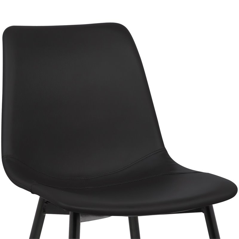 Armen Living Monte Modern Faux Leather Dining Side Chair in Black