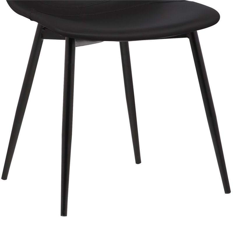 Armen Living Monte Modern Faux Leather Dining Side Chair in Black
