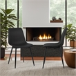 Armen Living Monte Modern Faux Leather Dining Side Chair in Black