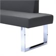 Armen Living Amanda Modern Faux Leather Corner Dining Bench in Chrome/Gray