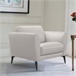Armen Living Hope Modern Leather Accent Chair in Dove Gray and Black