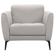 Armen Living Hope Modern Leather Accent Chair in Dove Gray and Black