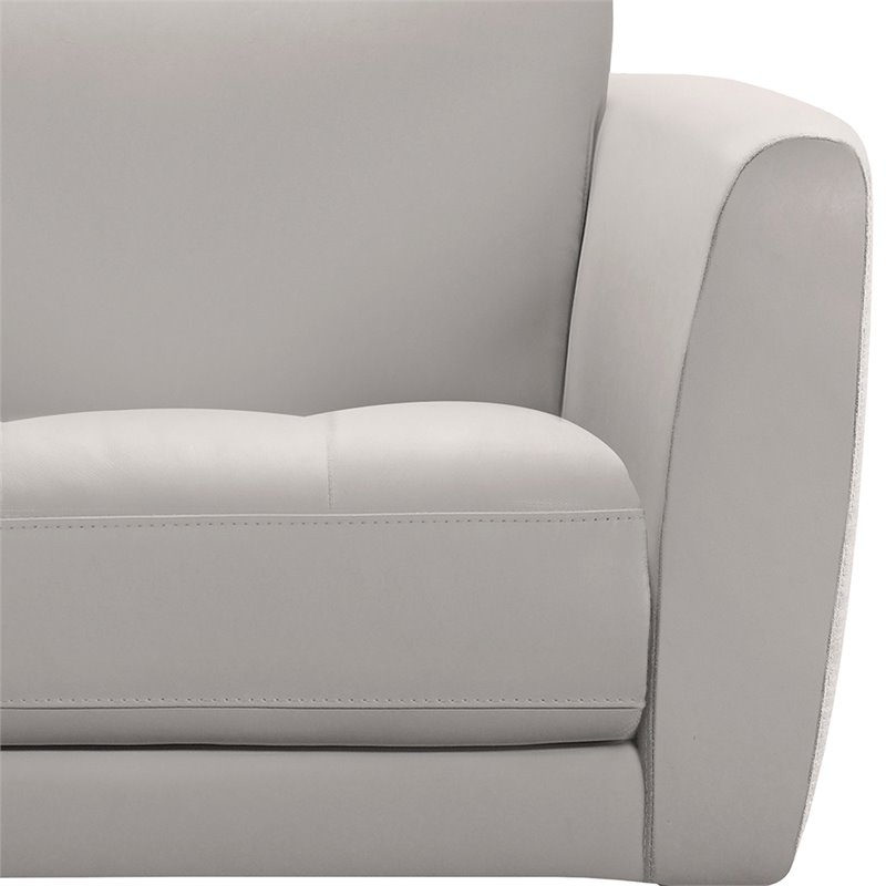 Armen Living Hope Modern Leather Accent Chair in Dove Gray and Black