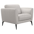 Armen Living Hope Modern Leather Accent Chair in Dove Gray and Black