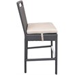 Armen Living Tropez 5-Piece Aluminum Patio Pub Set in Black Frame/Beige Cushions