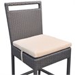 Armen Living Tropez 5-Piece Aluminum Patio Pub Set in Black Frame/Beige Cushions