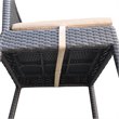 Armen Living Tropez 5-Piece Aluminum Patio Pub Set in Black Frame/Beige Cushions