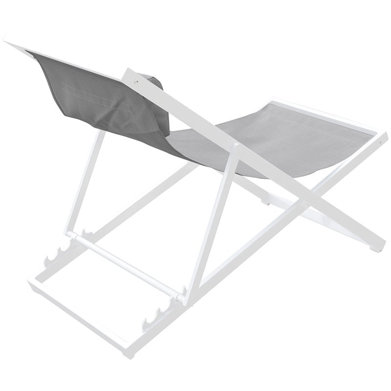 Armen Living Wave Modern Aluminum Patio Deck Chair in White/Gray