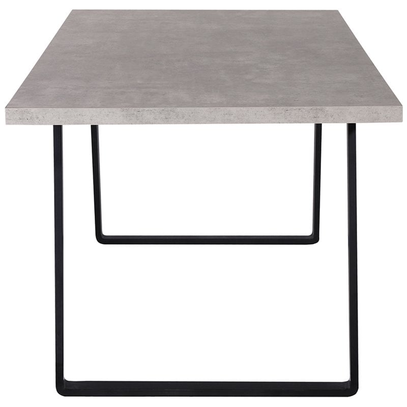 Armen Living Coronado Wood & Metal Dining Table in Cement Gray/Black