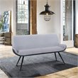 Armen Living Coronado Upholstered Fabric & Metal Dining Bench in Gray/Black
