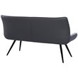 Armen Living Coronado Upholstered Fabric & Metal Dining Bench in Gray/Black