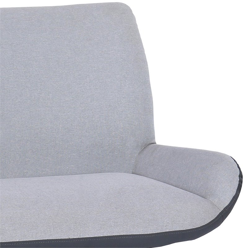 Armen Living Coronado Upholstered Fabric & Metal Dining Bench in Gray/Black