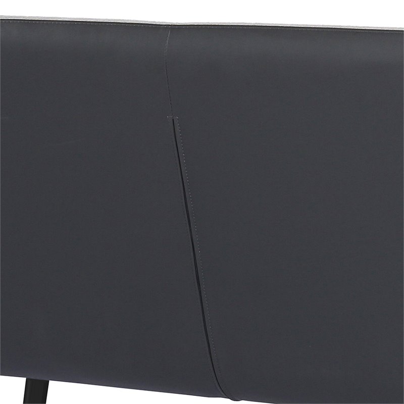 Armen Living Coronado Upholstered Fabric & Metal Dining Bench in Gray/Black