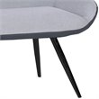 Armen Living Coronado Upholstered Fabric & Metal Dining Bench in Gray/Black