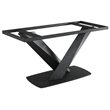 Armen Living Everett Contemporary Wood & Metal Dining Table in Black/Walnut
