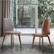 Armen Living Archie Modern Fabric Dining Chair in Gray (Set of 2)