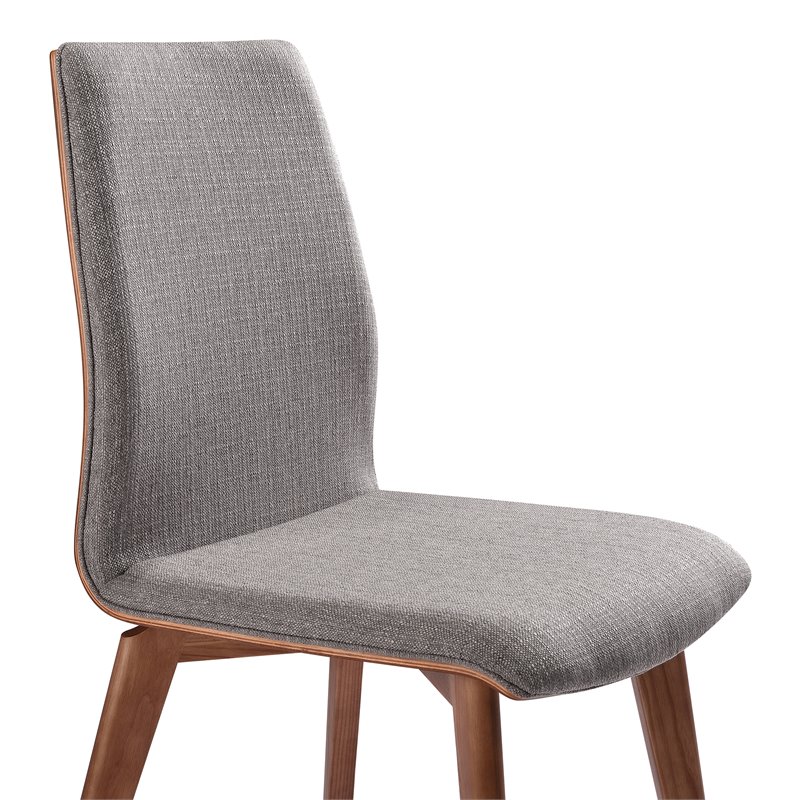Armen Living Archie Modern Fabric Dining Chair in Gray (Set of 2)
