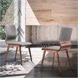 Armen Living Robin Modern Fabric Dining Chair in Gray (Set of 2)