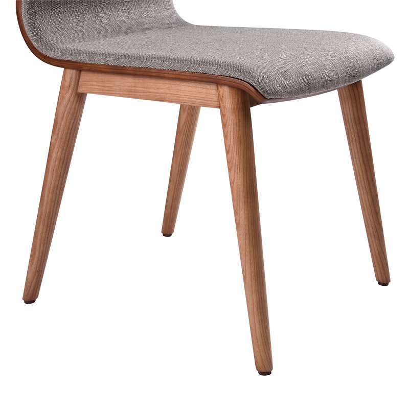 Armen Living Robin Modern Fabric Dining Chair in Gray (Set of 2)