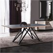 Armen Living Urbino Contemporary Glass Top Dining Table in Matte Black