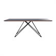 Armen Living Urbino Contemporary Glass Top Dining Table in Matte Black
