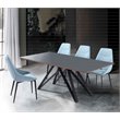 Armen Living Urbino Contemporary Glass Top Dining Table in Matte Black