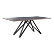 Armen Living Urbino Contemporary Glass Top Dining Table in Matte Black