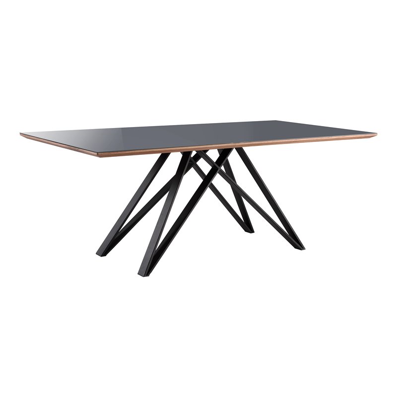 Armen Living Maine 5-Piece Modern Fabric & Metal Dining Set in Orange/Gray